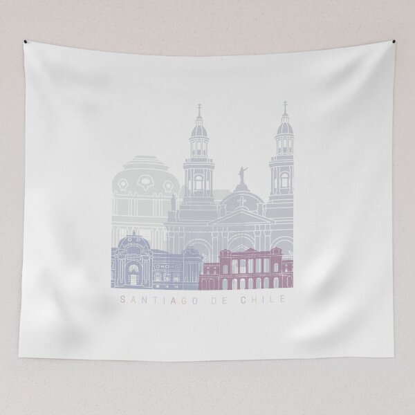 Item preview, SANTIAGO DE CHILE  SKYLINE POSTER PASTEL designed and sold by paulrommer.