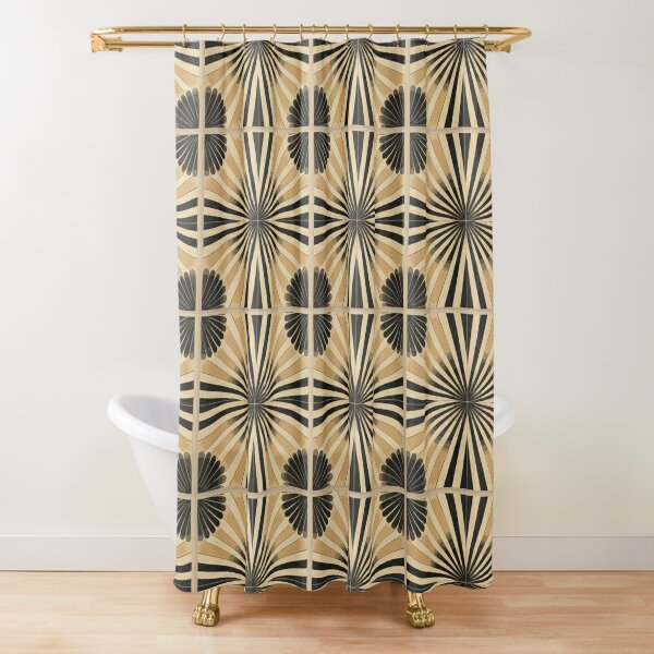Beige, Brown and Black Abstract  Shower Curtain for Sale by deecdee