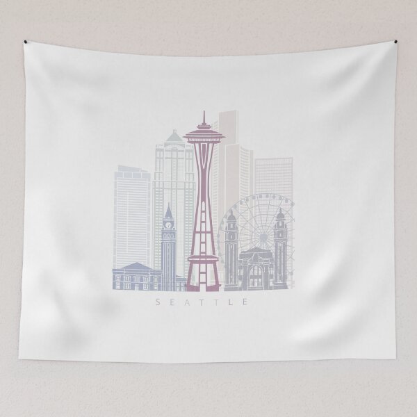 Item preview, SEATTLE SKYLINE POSTER PASTEL designed and sold by paulrommer.