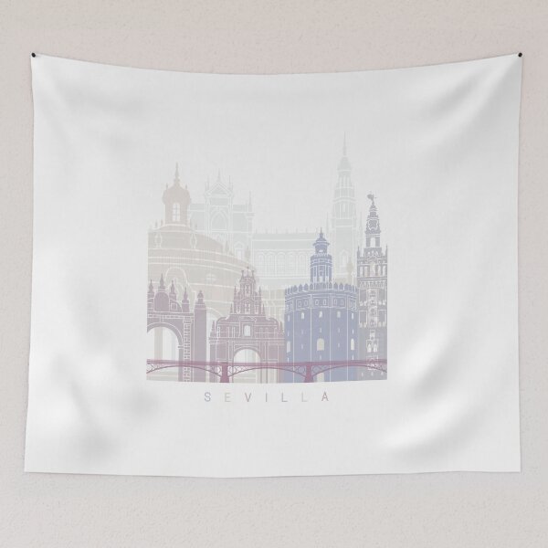 Item preview, SEVILLE SKYLINE POSTER PASTEL designed and sold by paulrommer.