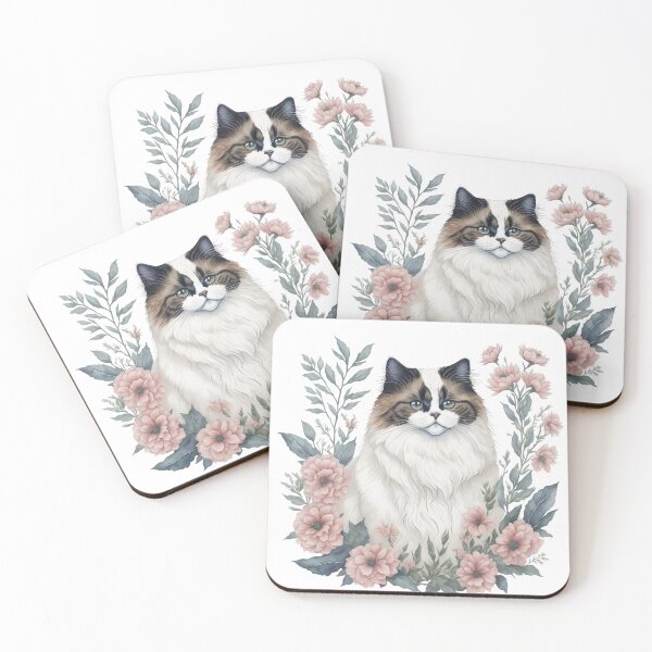 Item preview, Cute Ragdoll with Flowers designed and sold by Clipartopia.