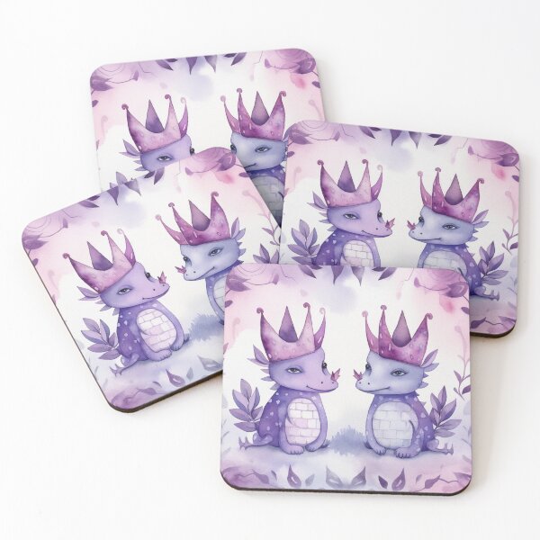 Item preview, two purple dragons wearing purple crowns designed and sold by baggycatsworld.