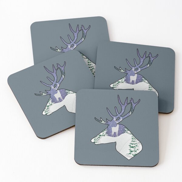 Artikelvorschau, Reindeer snowing mountain illustration  entworfen und verkauft von Donutlovers.