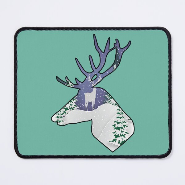 Item preview, Reindeer snowing mountain illustration designed and sold by Donutlovers.