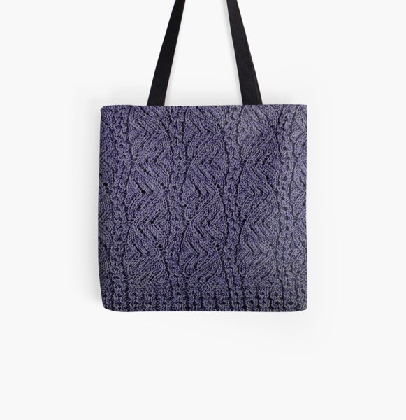 Lacey Curves - Purple All Over Print Tote Bag