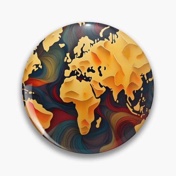 Item preview, Gold on Red Waves worldmap designed and sold by PixlMasterpiece.