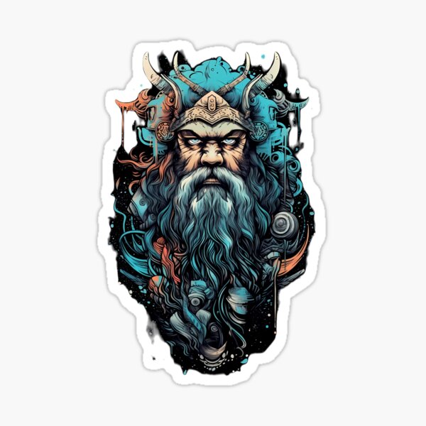 Odin's Wisdom - Realm of All-Father, the Norse God Sticker for Sale by  KamilMalinowski