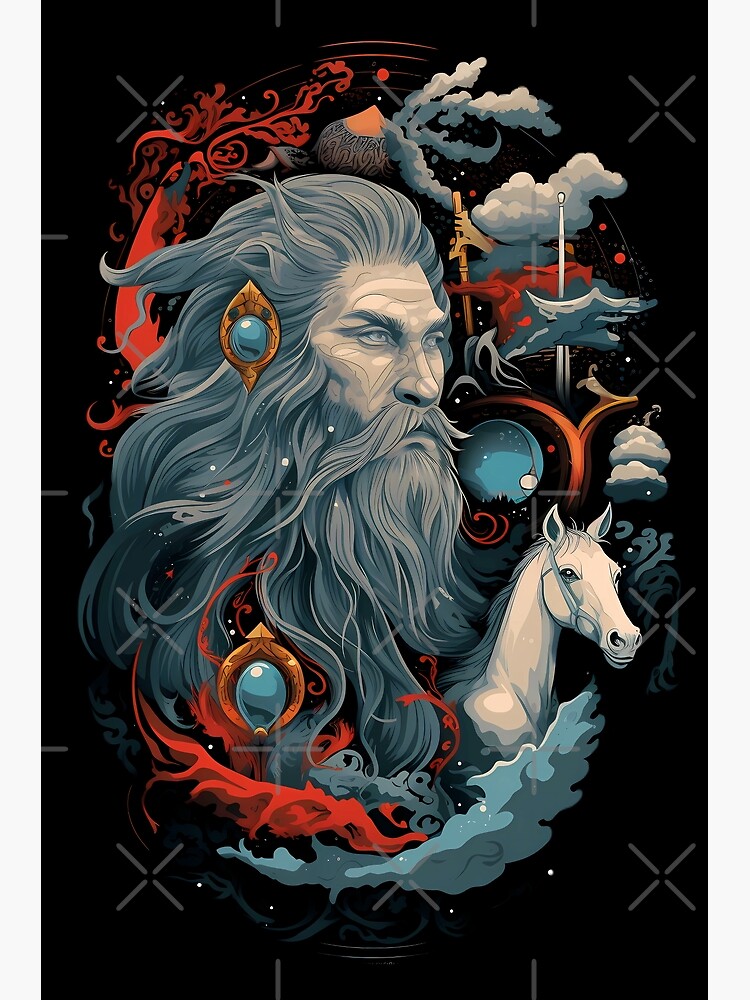 Odin's Wisdom - Realm of All-Father, the Norse God Sticker for Sale by  KamilMalinowski