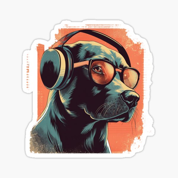 Retro headphones Sticker for Sale by RapTags24