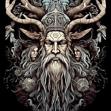 Odin's Wisdom - Realm of All-Father, the Norse God Sticker for Sale by  KamilMalinowski