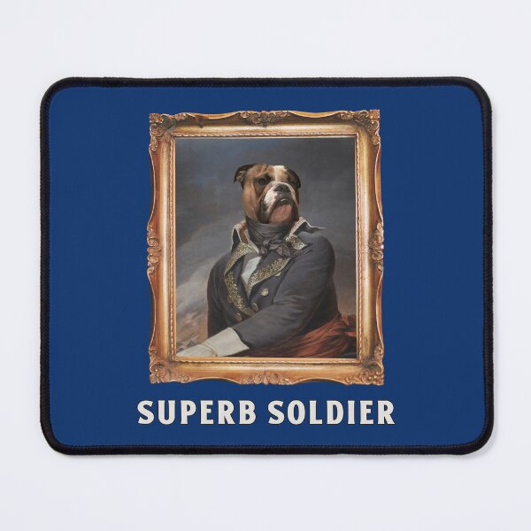 Item preview, Superb Soldier Funny Bulldog Dog Portrait Painting designed and sold by Winter--Flowers.