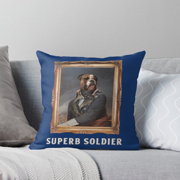 Item preview, Superb Soldier Funny Bulldog Dog Portrait Painting designed and sold by Winter--Flowers.