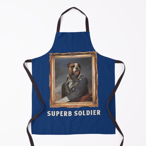 Item preview, Superb Soldier Funny Bulldog Dog Portrait Painting designed and sold by Winter--Flowers.