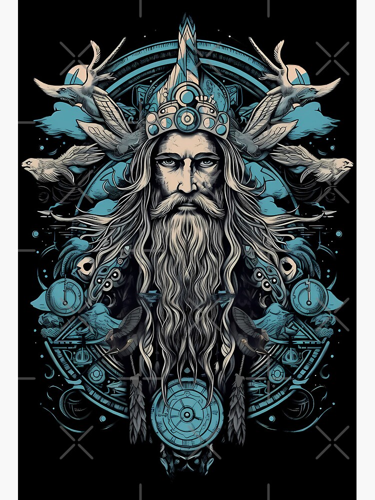 Odin's Wisdom - Realm of All-Father, the Norse God Sticker for Sale by  KamilMalinowski