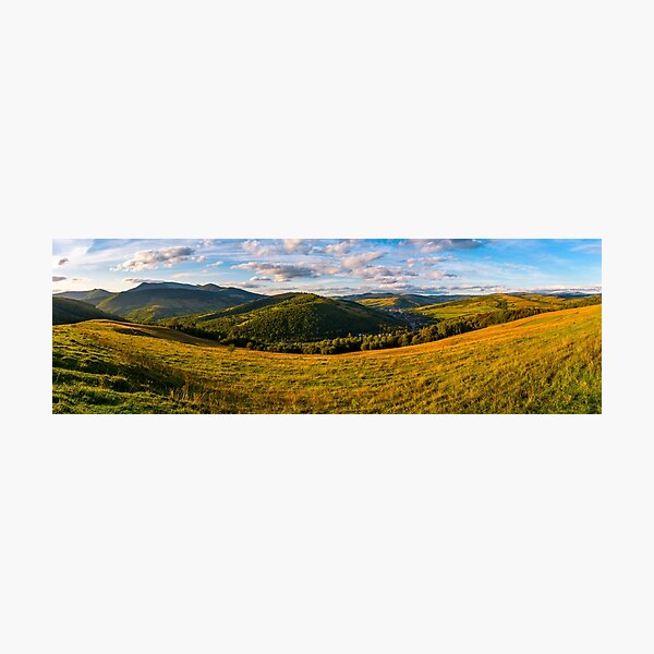 agricultural field in mountainous countryside Photographic Print