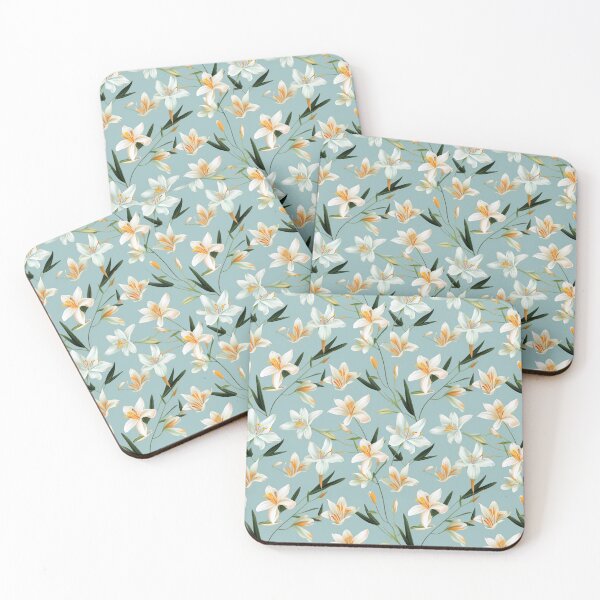 Item preview, Blue floral pattern  designed and sold by florallover444.