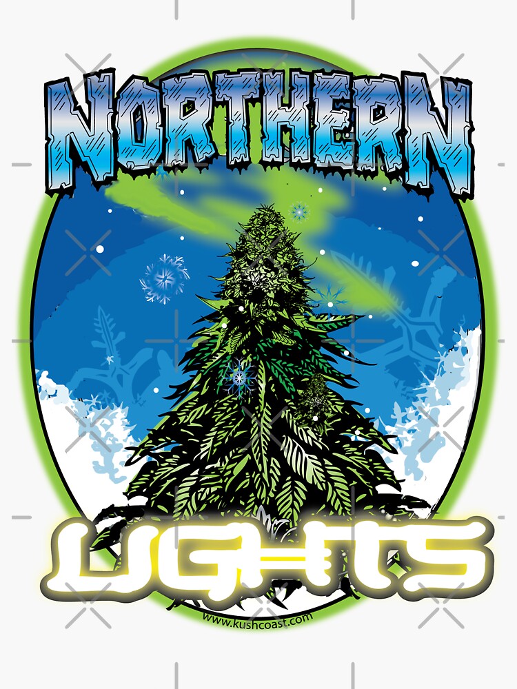 Northern Lights Cannabis Strain Art Sticker For Sale By Kushcoast