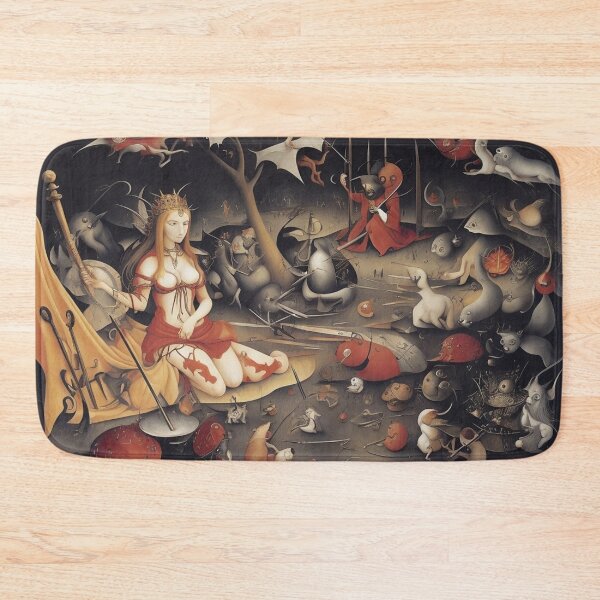 Item preview, A twisted landscape in Hell with Demons and Fallen angels after Hieronymus Bosch designed and sold by Vintage Designs +.
