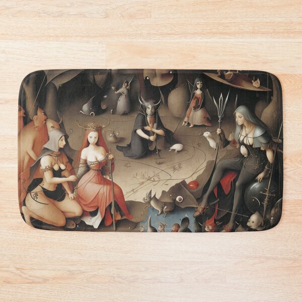 Item preview, A twisted landscape in Hell with Demons and Fallen angels after Hieronymus Bosch designed and sold by Vintage Designs +.