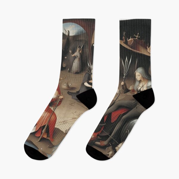 Item preview, A twisted landscape in Hell with Demons and Fallen angels after Hieronymus Bosch designed and sold by Vintage Designs +.