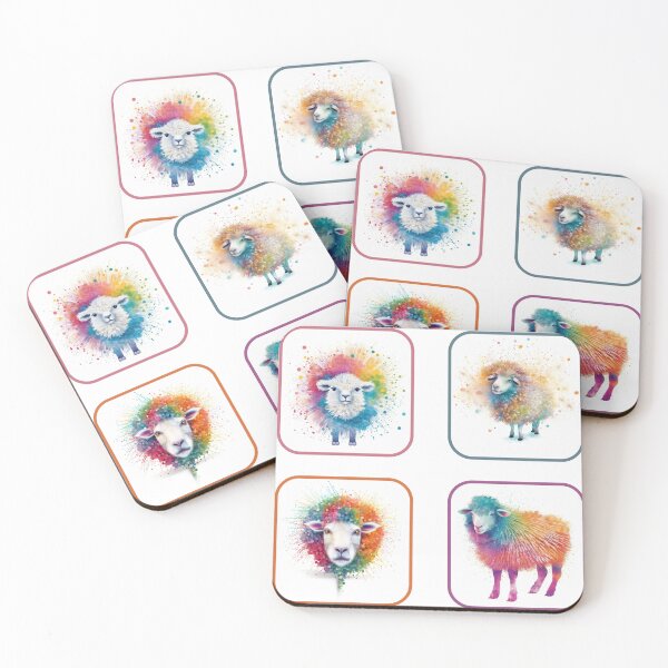 Item preview, Watercolor Explosion - Sheep Pen Sticker Sheet designed and sold by InsomniaSticker.