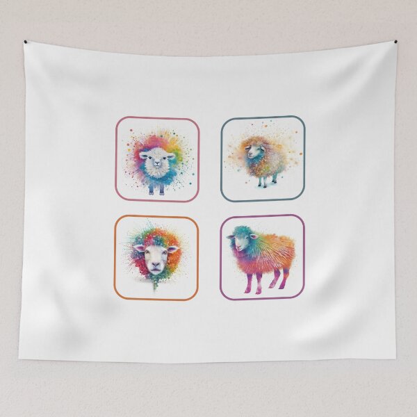 Item preview, Watercolor Explosion - Sheep Pen Sticker Sheet designed and sold by InsomniaSticker.