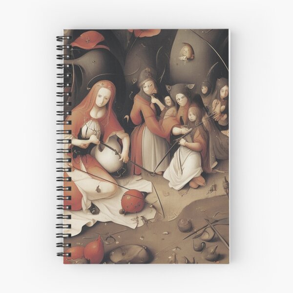Item preview, A twisted landscape in Hell with Demons and Fallen angels after Hieronymus Bosch designed and sold by Vintage Designs +.