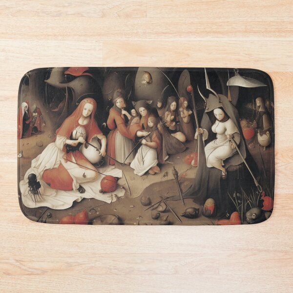 Item preview, A twisted landscape in Hell with Demons and Fallen angels after Hieronymus Bosch designed and sold by Vintage Designs +.