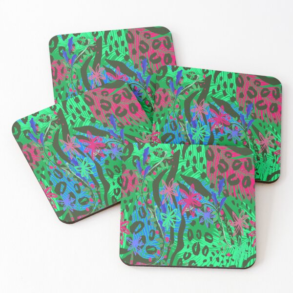Item preview, Abstract Leave Design psychedelic graphic design 4, Abstraction, bold colorful abstract playful design inspired by nature designed and sold by Adri Barnard.