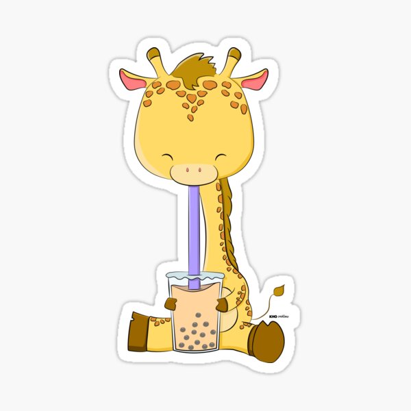Boba Giraffe Sticker