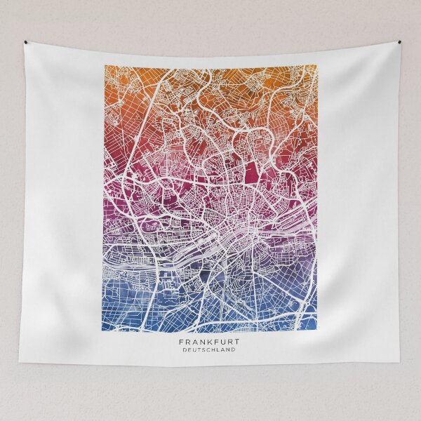 Artikelvorschau, Frankfurt Germany City Map entworfen und verkauft von ArtPrints.