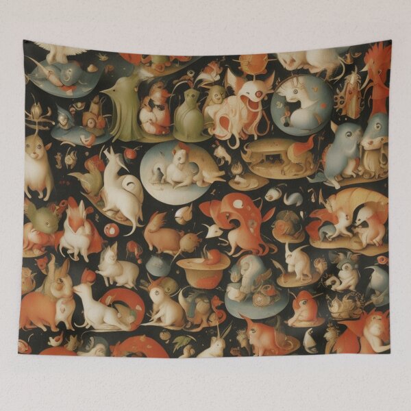 Item preview,  A twisted landscape in Hell with Demons and Fallen angels after Hieronymus Bosch designed and sold by Vintage Designs +.