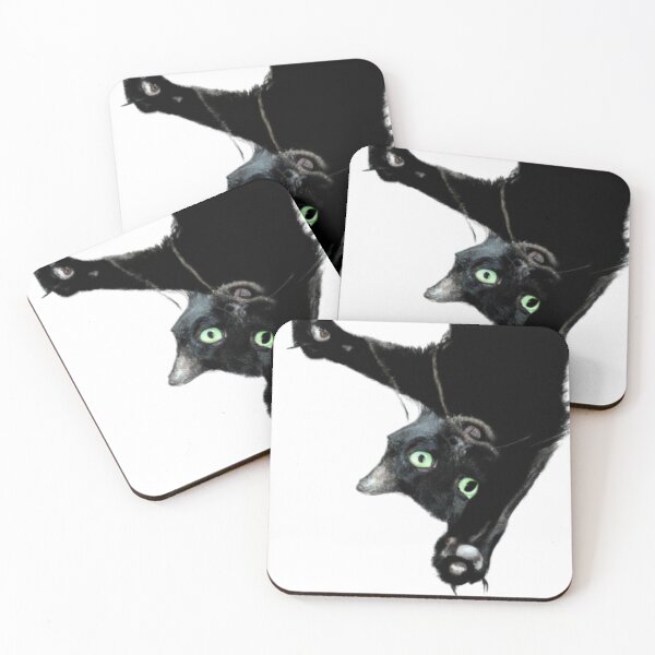 Artikelvorschau, Grünäugige verspielte schwarze Katze entworfen und verkauft von TechTricks.