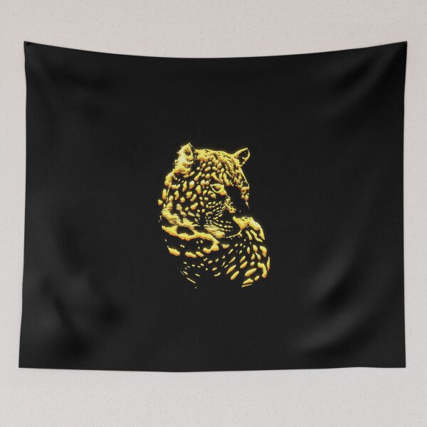 Item preview, Unleash Your Wild Side with our Mesmerizing 3D Leopard Golden Illustration Collection!  designed and sold by KARTICK DUTTA.
