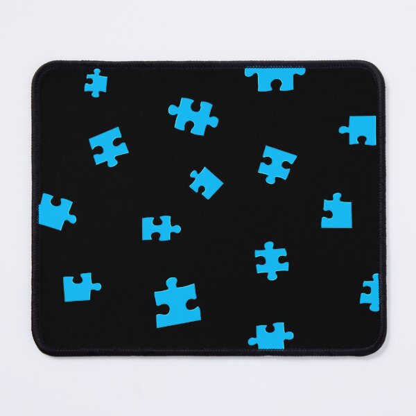 Item preview, Puzzle Pieces Pattern (Black and Blue) designed and sold by the-krisney-way.