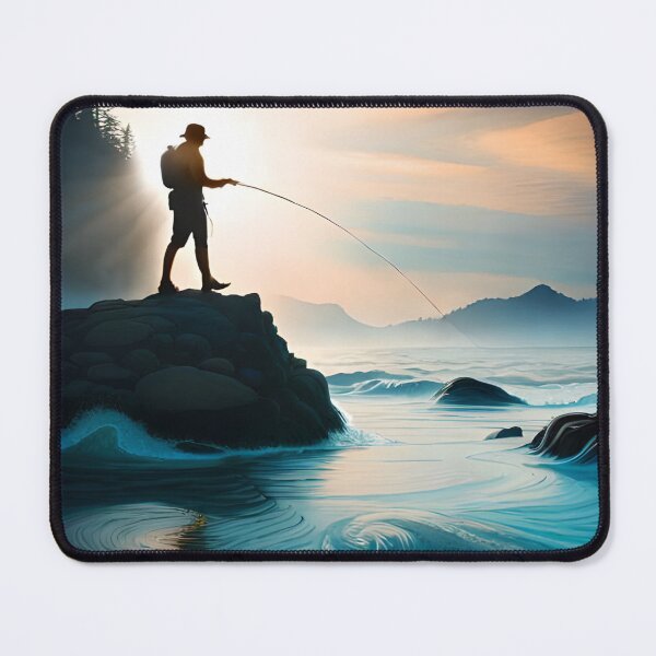Item preview, Mysterious Man Fishing designed and sold by OutOfTheBoxArt1.