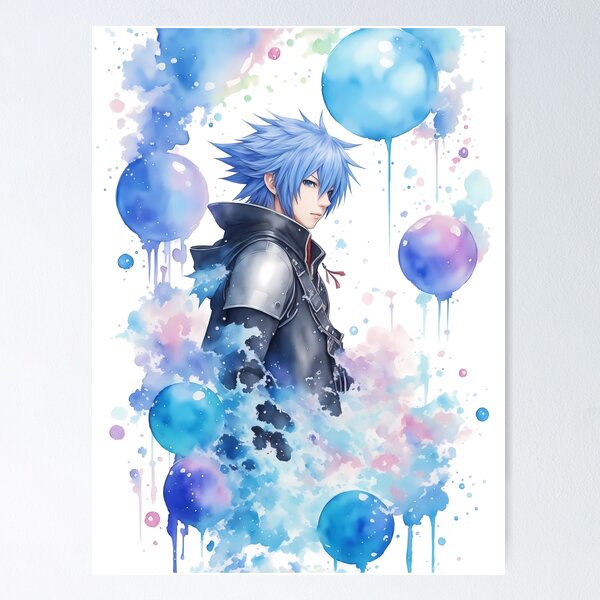 Item preview, Arte de abanico de acuarela de Kingdom Hearts de Riku designed and sold by craftyartsdigi.