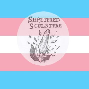 Artwork thumbnail, Shattered Soulstone logo on a transgender flag by BookOfJen