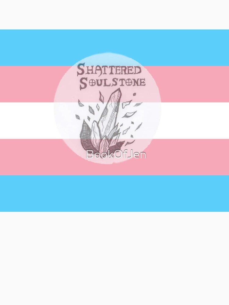 Thumbnail 7 of 7, Classic T-Shirt, Shattered Soulstone logo on a transgender flag designed and sold by BookOfJen.