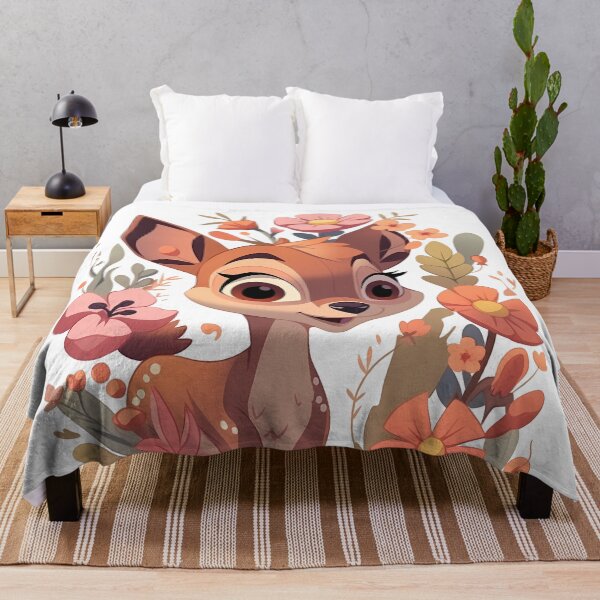 Item preview, Cute Floral Anime Bambi Illustration designed and sold by BrilliantTShop.