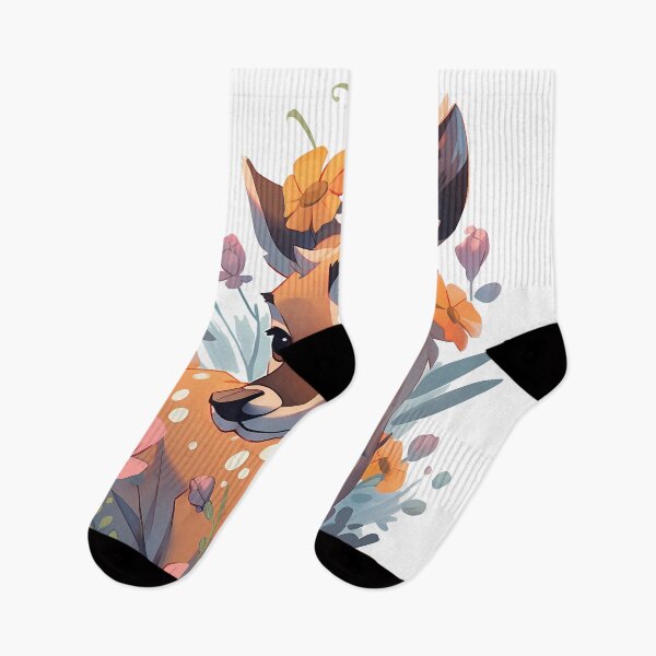 Item preview, Cute Floral Anime Bambi Illustration designed and sold by BrilliantTShop.