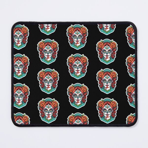 Item preview, Green and blue sugar skull designed and sold by 10000Needles.