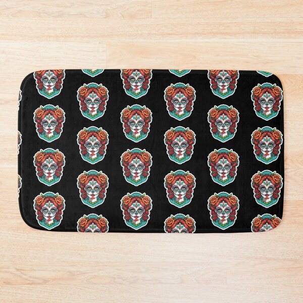 Item preview, Green and blue sugar skull designed and sold by 10000Needles.