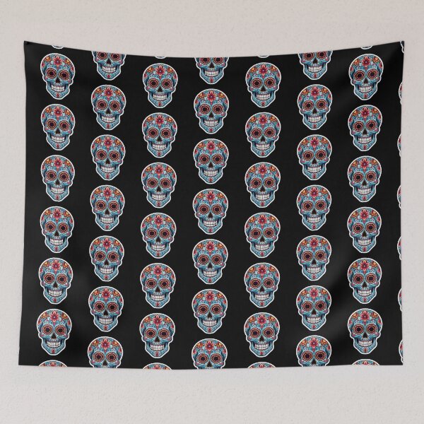 Item preview, blue sugar skull designed and sold by 10000Needles.