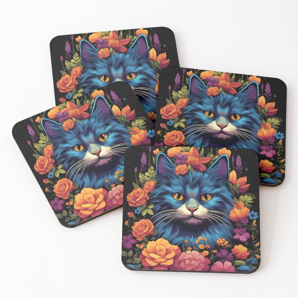 Item preview, Cute Anime Cat - Floral Design designed and sold by BrilliantTShop.