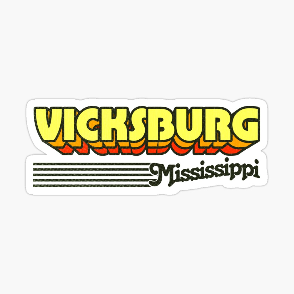 Vicksburg, Mississippi | Retro Stripes Sticker