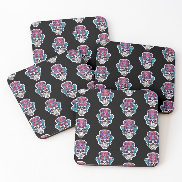 Item preview, circus style sugar skull with top hat designed and sold by 10000Needles.