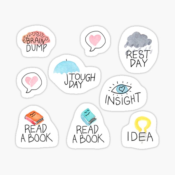 Artikel-Vorschau von Journaling-Aufkleber-Set 1, designt und verkauft von RainyDayBlahs.