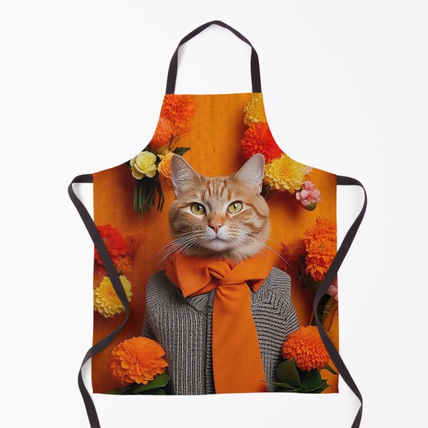 Item preview, Cat in Orange Flowers: A Charming Portrait designed and sold by Casanova Originals.