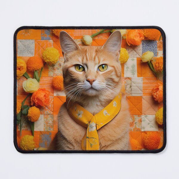 Item preview, Feline Elegance among Orange Petunias designed and sold by Casanova Originals.